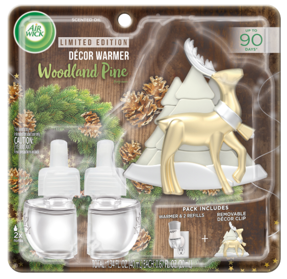 AIR WICK Scented Oil  Woodland Pine  Kit Decor Clip Discontinued